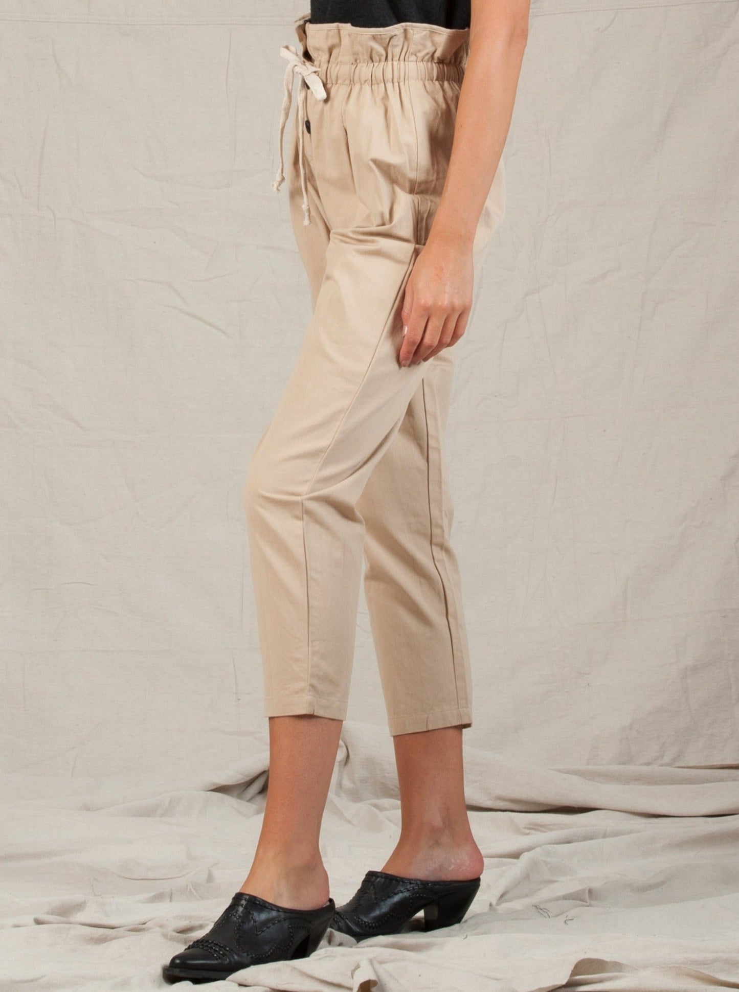 Women’s Paper Bag Waist Crop Pants