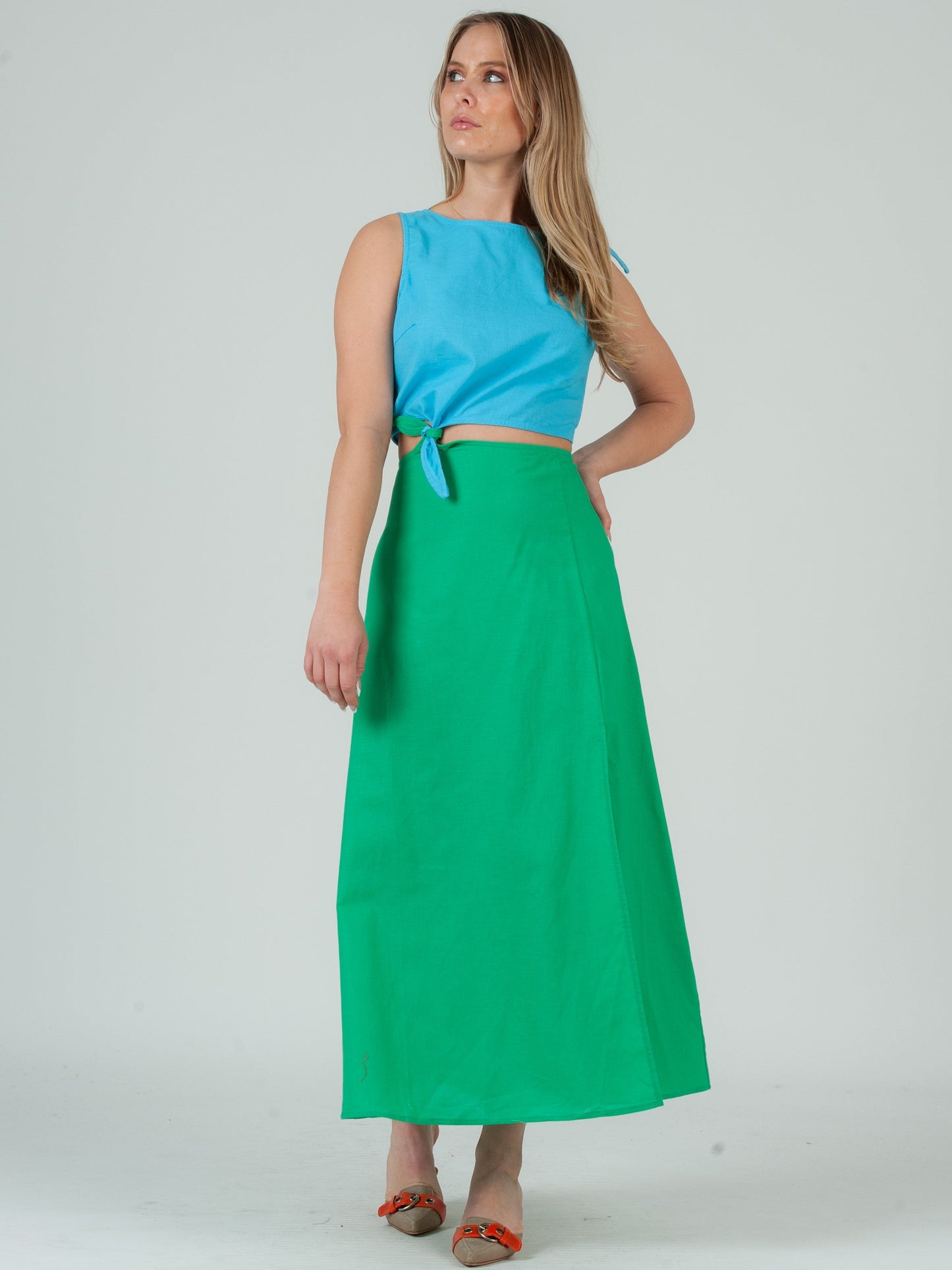 Women’s Linen Color Block Dress