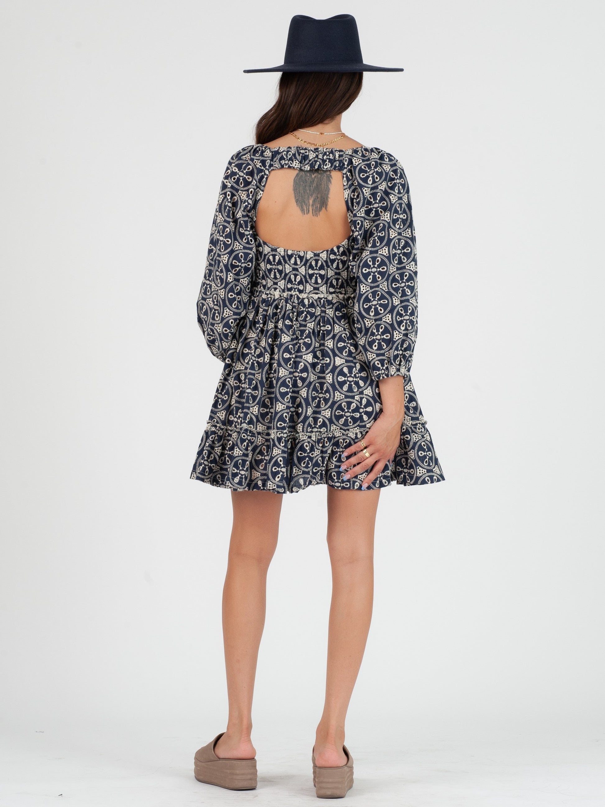 NAVY BABYDOLL DRESS
