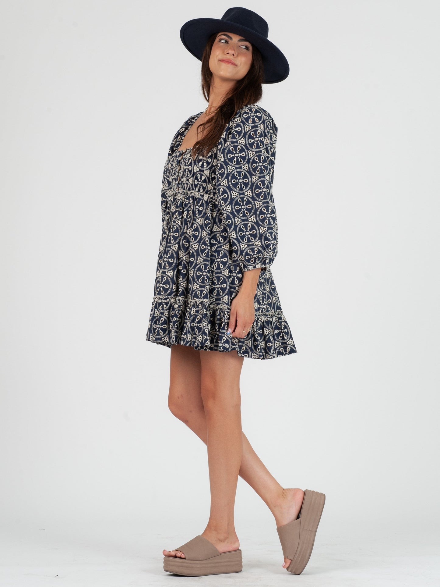 NAVY BABYDOLL DRESS