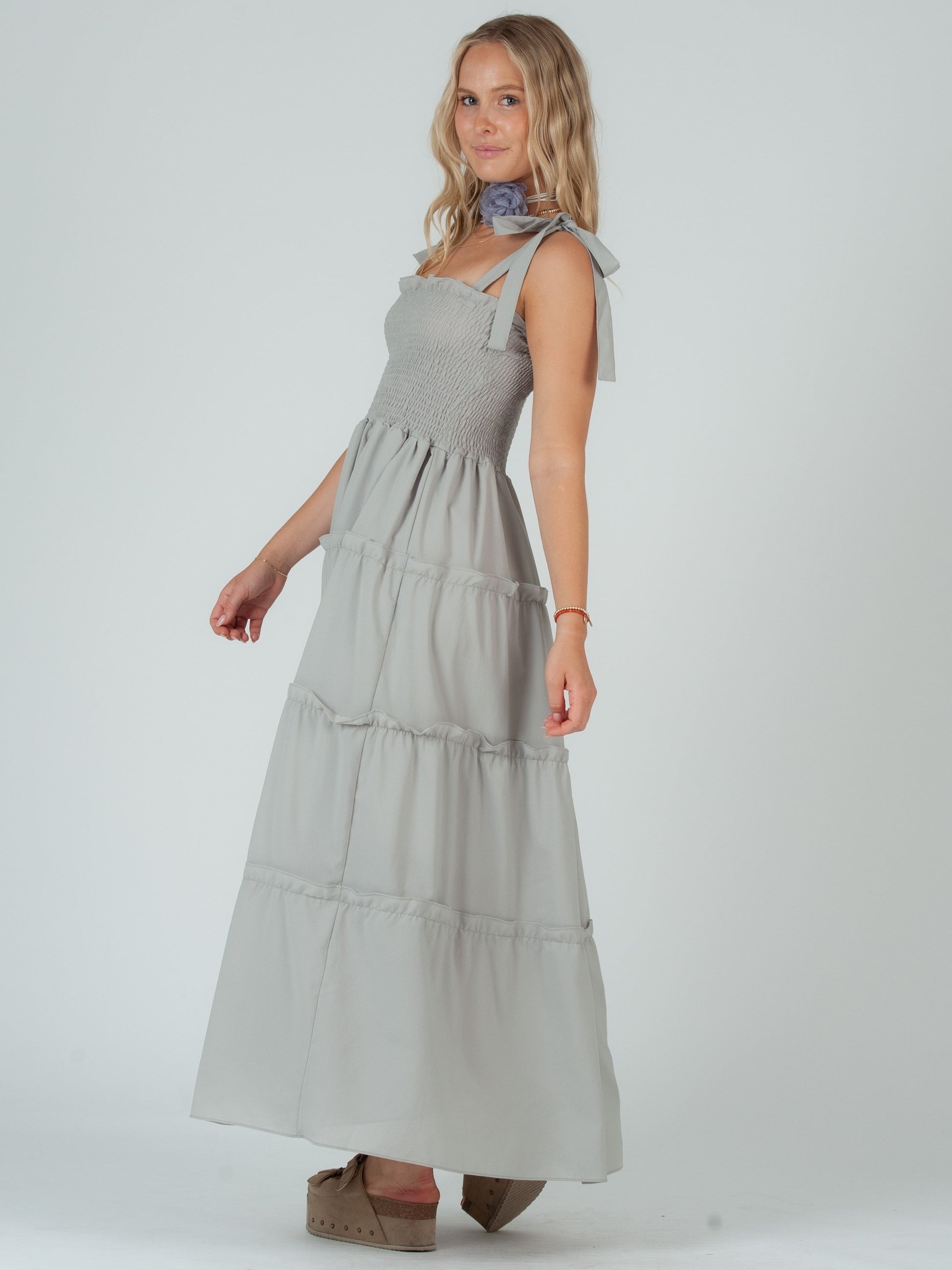 Women's Maxi Tier Dress Seafoam