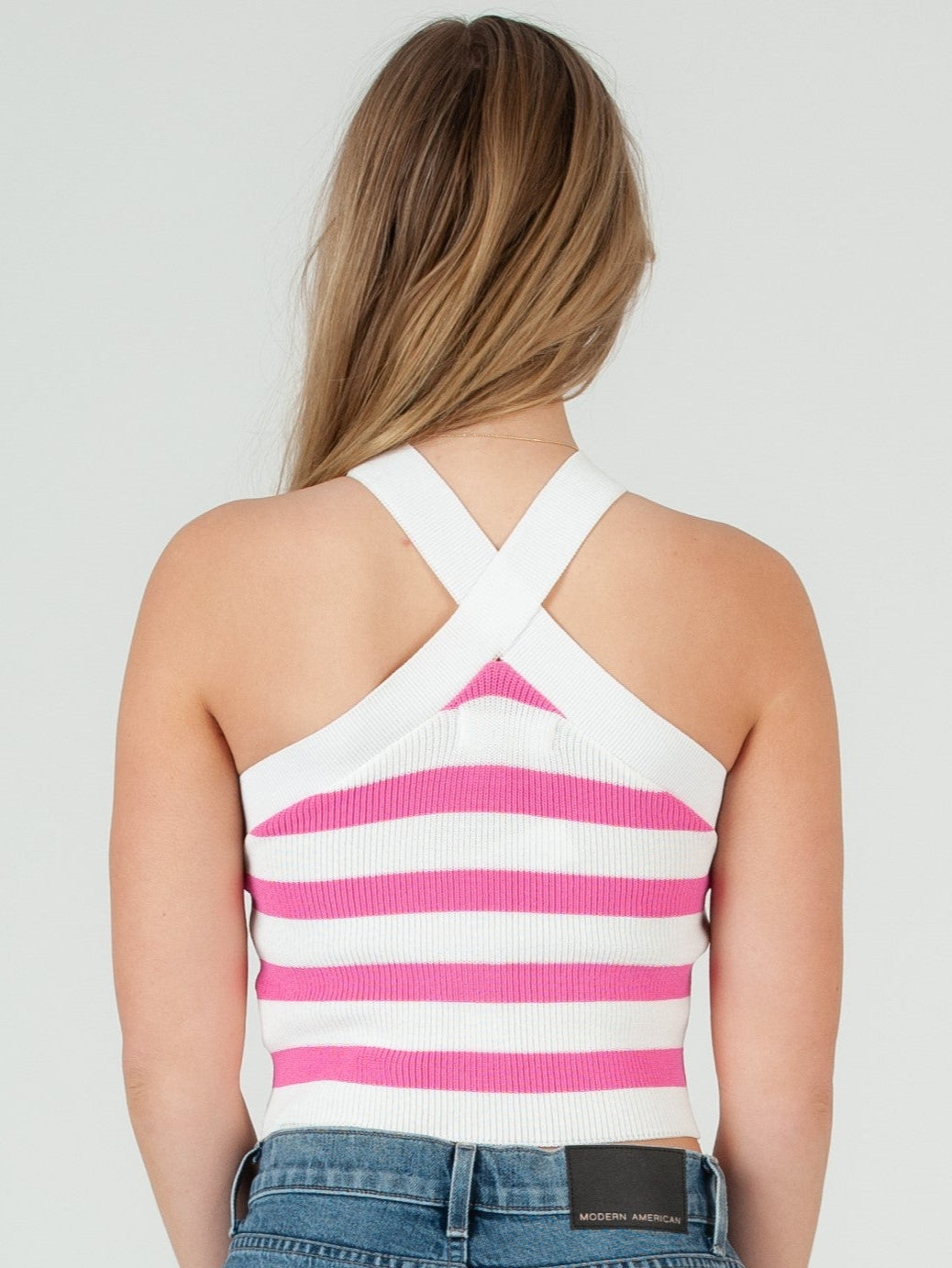 CHRISSY HALTER KNIT TANK