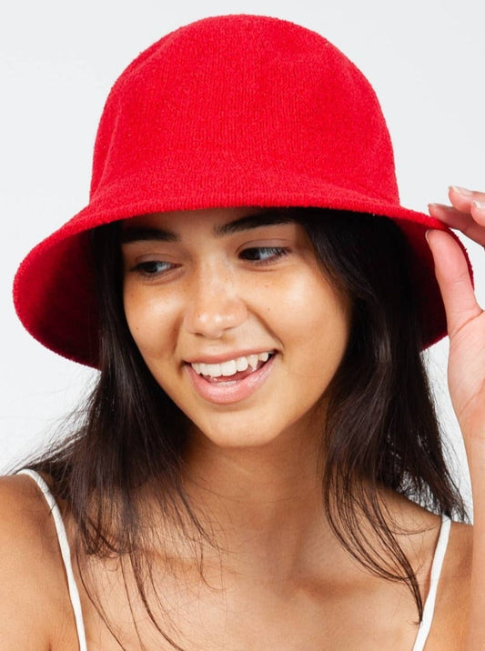 RED BUCKET HAT