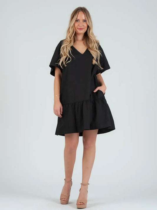 Women's Solid Poplin Mini Dress